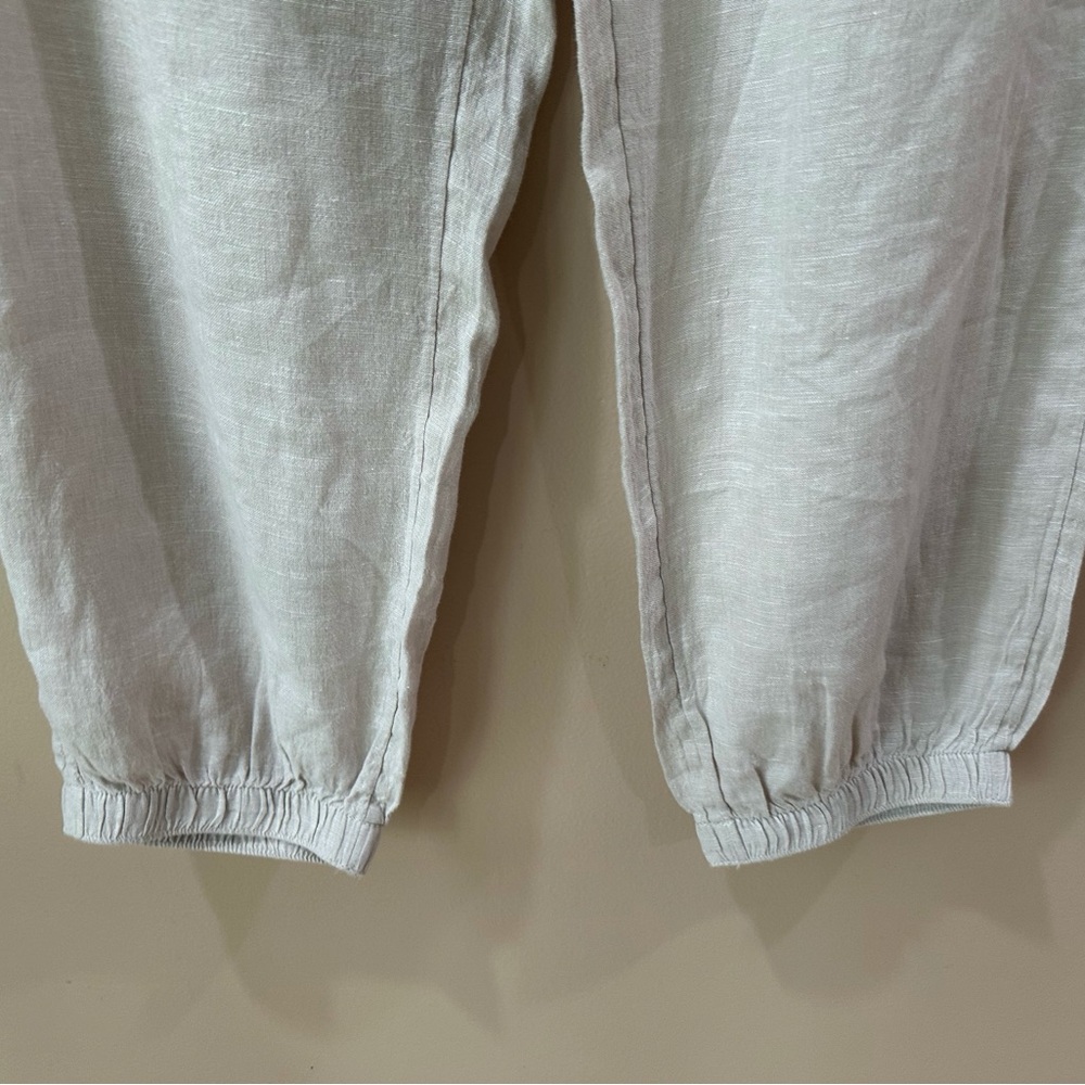 Joie Jogger Pants Beige 100% Linen Wide Pull On Beach Minimalist Women’s XL - Picture 4 of 6